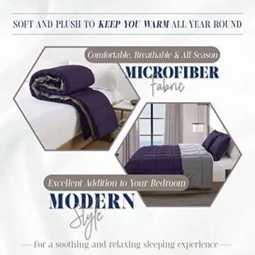 Elegant Comfort Reversible Comforter Set, Cozy & Soft