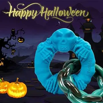 Rmolitty Dog Toys for Aggressive Chewers Large Medium Breed Dogs, Indestructible Interactive Tough Non-Toxic Natural Rubber & Nylon Tough Teething Double-Ring Chew Toys