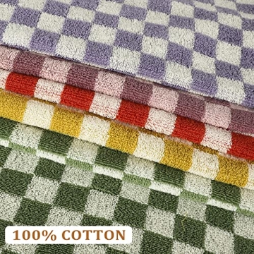 Sawowkuya 5 Pcs Checkered Hand Towels Set - Absorbent & Colorful