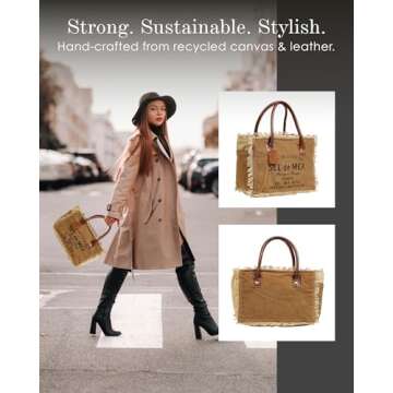 Myra Bags Sel De Mer Upcycled Canvas Hand Bag S-1046