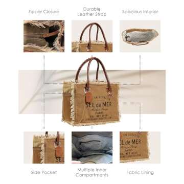 Myra Bags Sel De Mer Upcycled Canvas Hand Bag S-1046