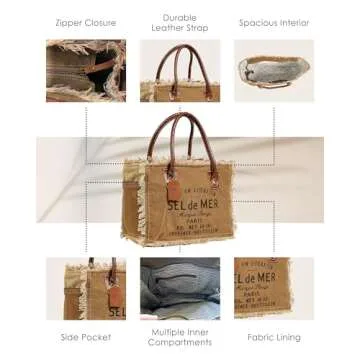Myra Bags Sel De Mer Upcycled Canvas Hand Bag S-1046