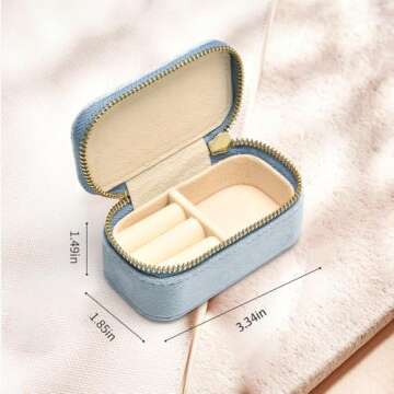 TAIMY Mini Jewelry Travel Case – Velvet Portable Jewelry Organizer for Women