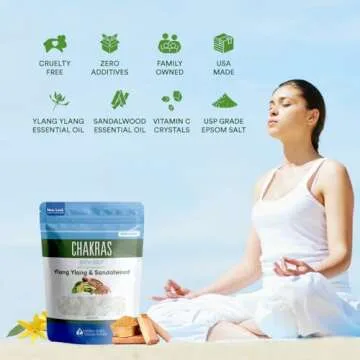 Chakras Bath Salt with Epsom and Essential Oils 32 oz