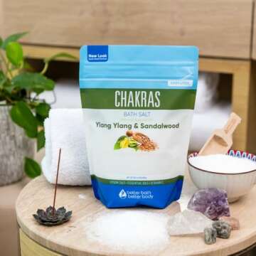 Chakras Bath Salt with Epsom and Essential Oils 32 oz