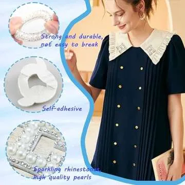 52 Pcs Pearl Letter Patches, Self Adhesive A-Z Glitter Alphabet Pearl Patches Large Letter Patches Graduation Cap Letter Stickers(White)