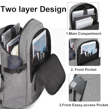 Mancro Laptop Backpack with USB Port and Locking System