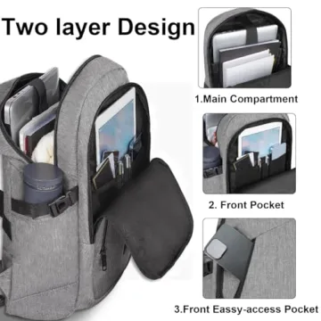 Mancro Laptop Backpack with USB Port and Locking System
