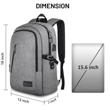 Mancro Laptop Backpack with USB Port and Locking System
