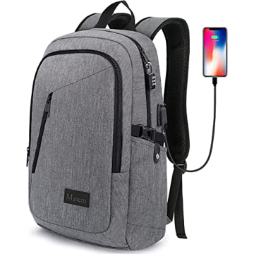 Mancro Laptop Backpack with USB Port and Locking System
