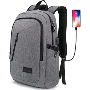 Mancro Laptop Backpack with USB Port and Locking System