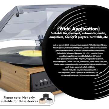 Monosaudio Isolation Feet HiFi Feet 4Pcs 40x20mm Aluminum Universal Turntable Feet with Non-Slip Rubber Rings No Need Adhesive for Audio,Speakers,Subwoofers,Home Theater,Turntable,DAC(Silver Color)