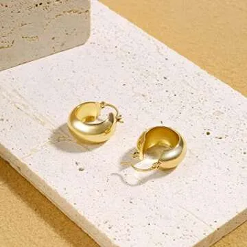 Elegance 11 designs Gold Hoop Earrings Chunky Huggie Thick Tiny Earrings For Women