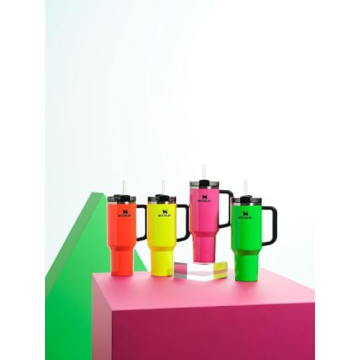 STANLEY Quencher H2.0 FlowState Stainless Steel Vacuum Insulated Tumbler with Lid and Straw for Water, Iced Tea or Coffee, Smoothie and More, Neon Green, 40 OZ