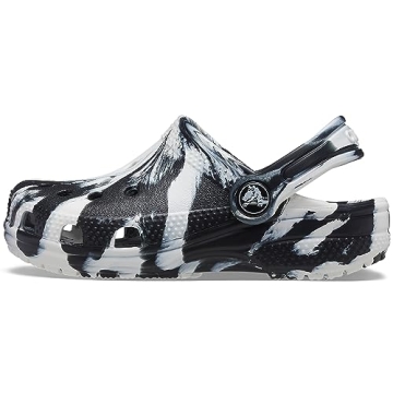 Crocs Kids' Classic Marbled Tie Dye Clog - Fun Black/White 4T