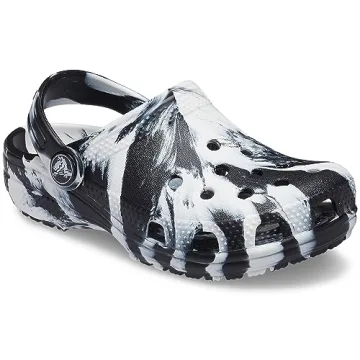 Kids' Classic Marbled Tie Dye Clog Black/White