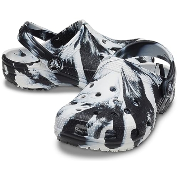Kids' Classic Marbled Tie Dye Clog Black/White