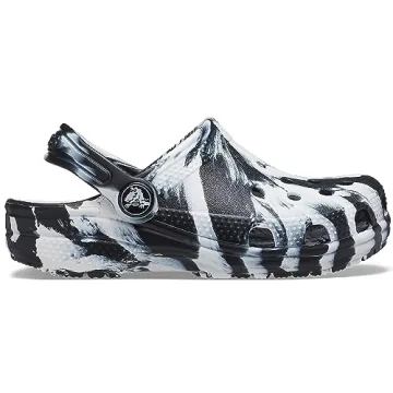 Kids' Classic Marbled Tie Dye Clog Black/White