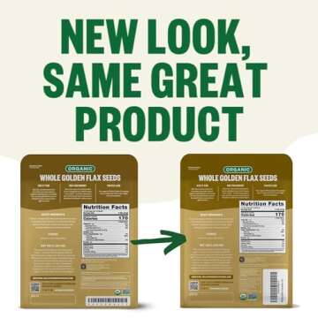 FGO Organic Whole Golden Flax Seeds - 1 lb Resealable Pouch for Cooking and Smoothies