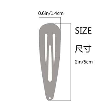 Durable 2 Inch Black Snap Hair Clips for Women and Girls