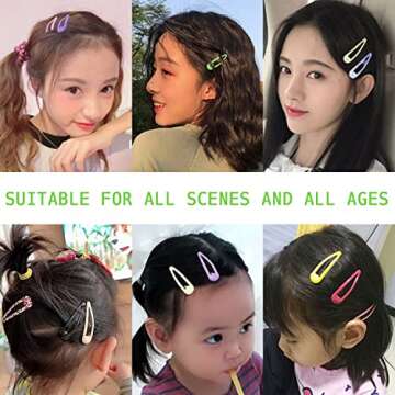 Durable 2 Inch Black Snap Hair Clips for Women and Girls