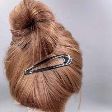 Durable 2 Inch Black Snap Hair Clips for Women and Girls