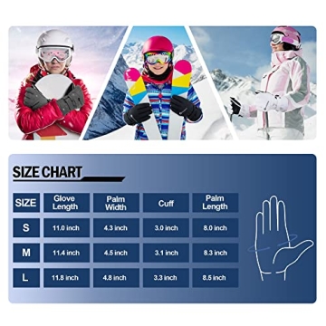 Andorra Women's Waterproof Ski Gloves with Zipper Pocket