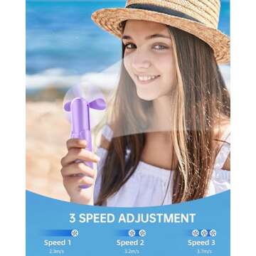 Jkjoy Mini Handheld Fan, Portable Hand Fan with USB Rechargeable, 2000 mAh Battery Operated Pocket F...