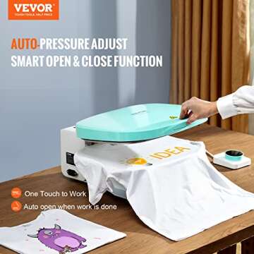 VEVOR Pro Auto Heat Press Machine - 15"x12" Automatic Heat Press Machine for T-Shirts - Heat Up Fast...