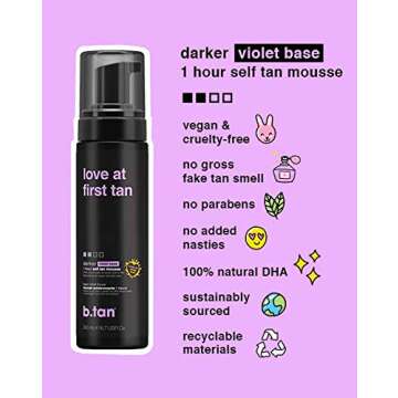 b.tan Violet Self Tan & Face Mist Kit | Lovers Bundle - Self Tanning Mousse with You Glow Girl Gradu...