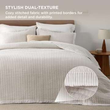 Bedsure Bone Bedspread Coverlet King Size - Lightweight Soft Bedding Set for All Seasons, Corduroy P...