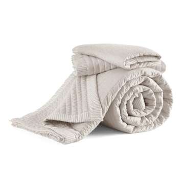 Bedsure Bone Bedspread Coverlet King Size - Lightweight Soft Bedding Set for All Seasons, Corduroy Pattern Quilt Set, 3 Pieces, 1 Quilt (106"x96") & 2 Pillow Shams (20"x36"+2")