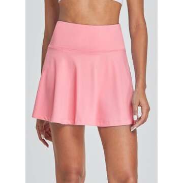 BALEAF Pleated Tennis Skirts for Women Skorts for Woman Golf Skirts with Pockets Athletic Running Workout Sports Pink M
