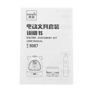 Menolana Electric Pencil Sharpener Electronic Erasers Mini Desk Mechanical Vacuum Cleaner Set for Kids Stationery Office Supplies - Pink