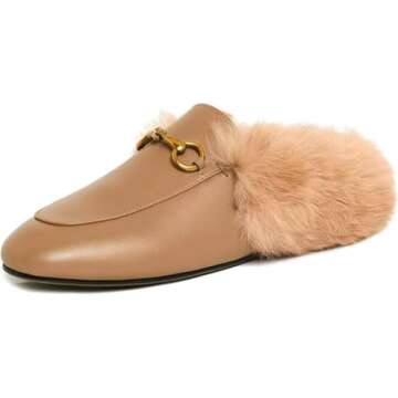 Vertundy Women's Mules - Leather Slip On Backless Sandals for Comfort