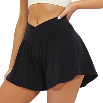FireSwan Crossover Athletic Shorts: Stylish Flowy Comfort