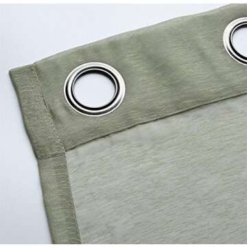 MIUCO 2 Panels Grommet Textured Solid Sheer Curtains 84 Inches Long for Living Room (2 x 54 Wide x 84" Long) Sage