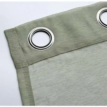 MIUCO 2 Panels Grommet Textured Solid Sheer Curtains 84 Inches Long for Living Room (2 x 54 Wide x 84" Long) Sage