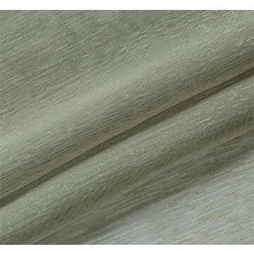 MIUCO 2 Panels Grommet Textured Solid Sheer Curtains 84 Inches Long for Living Room (2 x 54 Wide x 84" Long) Sage