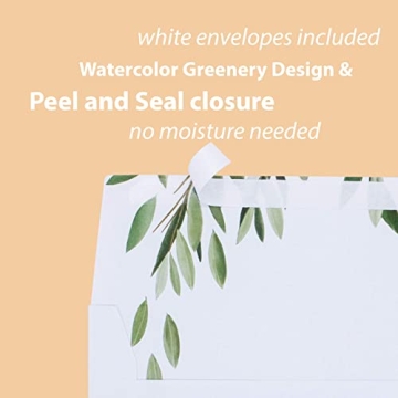 Gooji 4x6 Greenery Leaves Gold Foil Thank You Cards