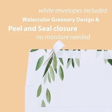 Gooji 4x6 Greenery Leaves Gold Foil Thank You Cards