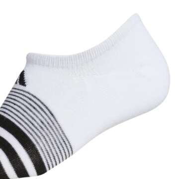 adidas Women's Superlite Super No Show Socks (6-Pair), White/Light Onix/Black, Medium