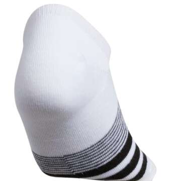 adidas Women's Superlite Super No Show Socks (6-Pair), White/Light Onix/Black, Medium