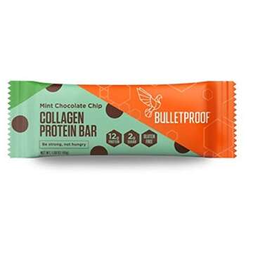 Bulletproof Collagen Protein Bars 6 Pack, Chocolate Variety Pack, 2 Fudge Brownie, 2 Mint Chocolate Chip, 2 Chocolate Chip Cookie Dough