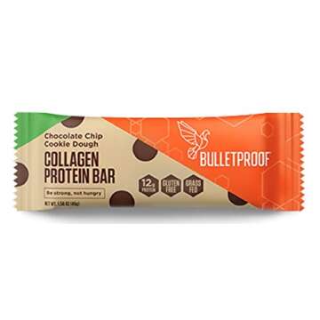 Bulletproof Collagen Protein Bars 6 Pack, Chocolate Variety Pack, 2 Fudge Brownie, 2 Mint Chocolate Chip, 2 Chocolate Chip Cookie Dough