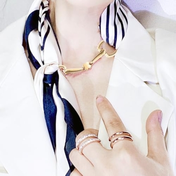 Elegant Horsebit Silk Scarf Holder - 2Pcs set for Women