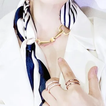 Elegant Horsebit Silk Scarf Holder - 2Pcs set for Women