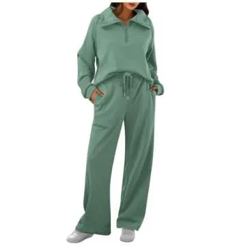 Womens 2 Piece Outfits Lounge Half Zip Hoodie Sweatsuit Sets Oversized Sweatshirt Baggy Fall Fashion...