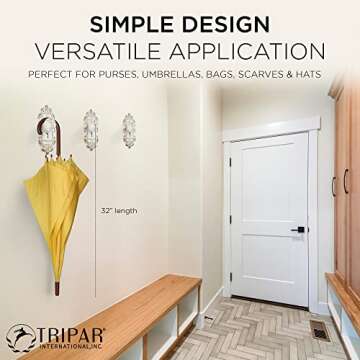 Tripar Pewter Antique Wall Hanging Decorative Door Knob, White Display - Vintage Design with Hand Painted Finish, Pewter Metal Backing, & Acrylic - Lightweight & Durable - Perfect Substitute for Hooks