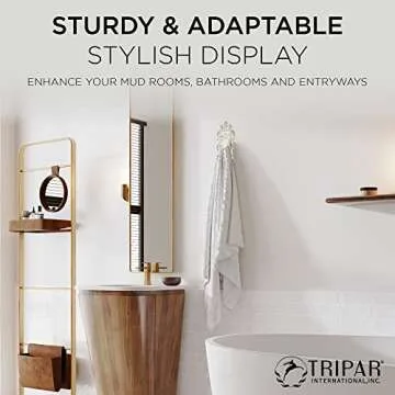 Tripar Pewter Antique Wall Hanging Decorative Door Knob, White Display - Vintage Design with Hand Painted Finish, Pewter Metal Backing, & Acrylic - Lightweight & Durable - Perfect Substitute for Hooks